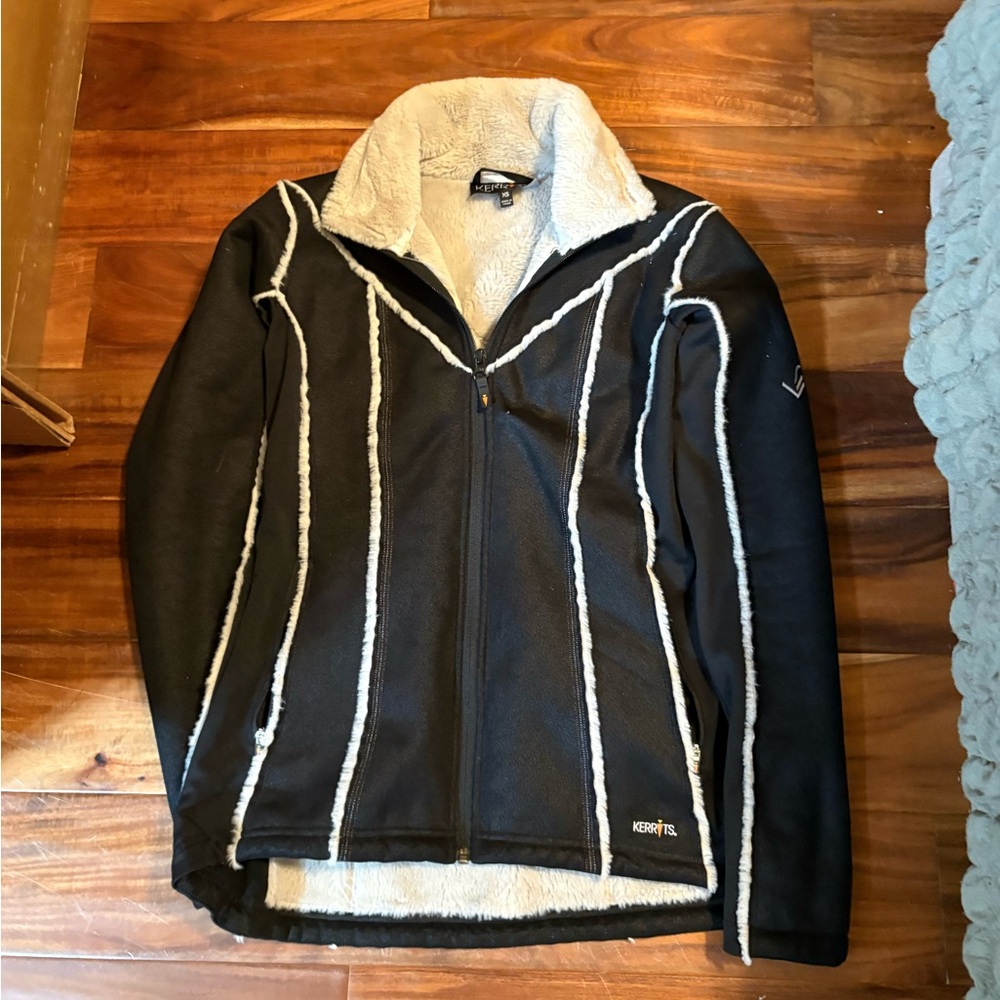 Kerrits Faux Shearling Lined Fleece‎ Riding Jacket Black XS Equestrian